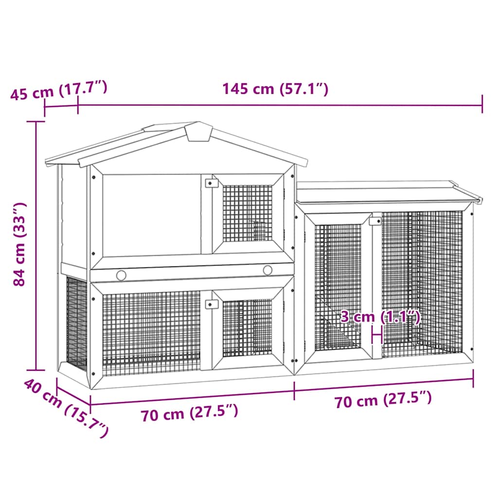 Large Rabbit Hutch   Large Rabbit Hutch and 145x