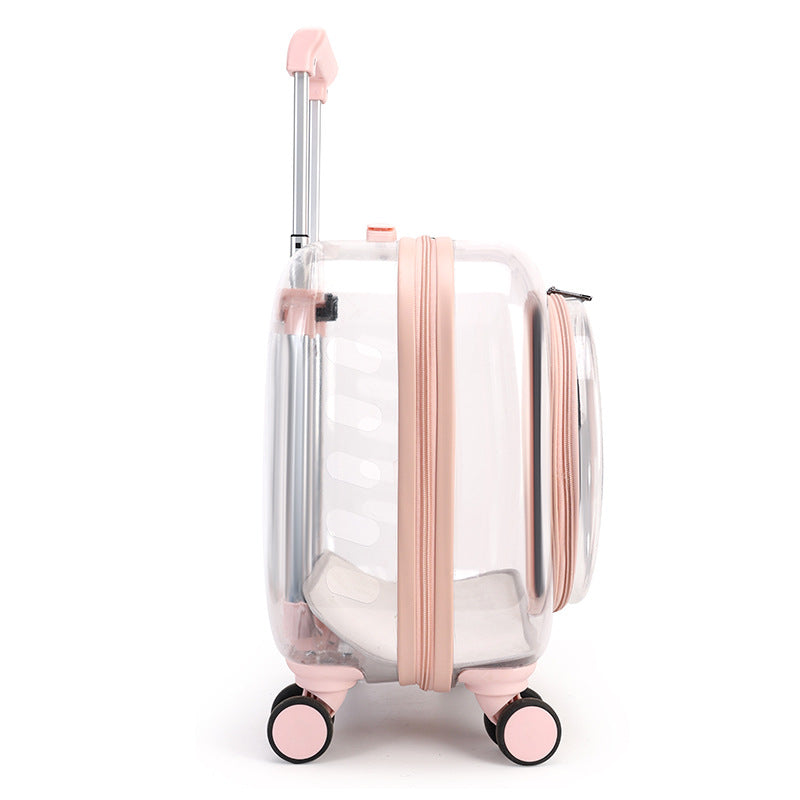 Transparent Portable Outdoor Mute Dogs And Cats Trolley Case Space Capsule