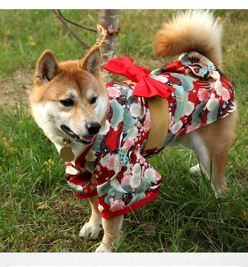 Shiba Inu Dog Clothes Kimono Japanese Cat Cute Small And Medium-sized Dogs Han Clothes Tang Suit