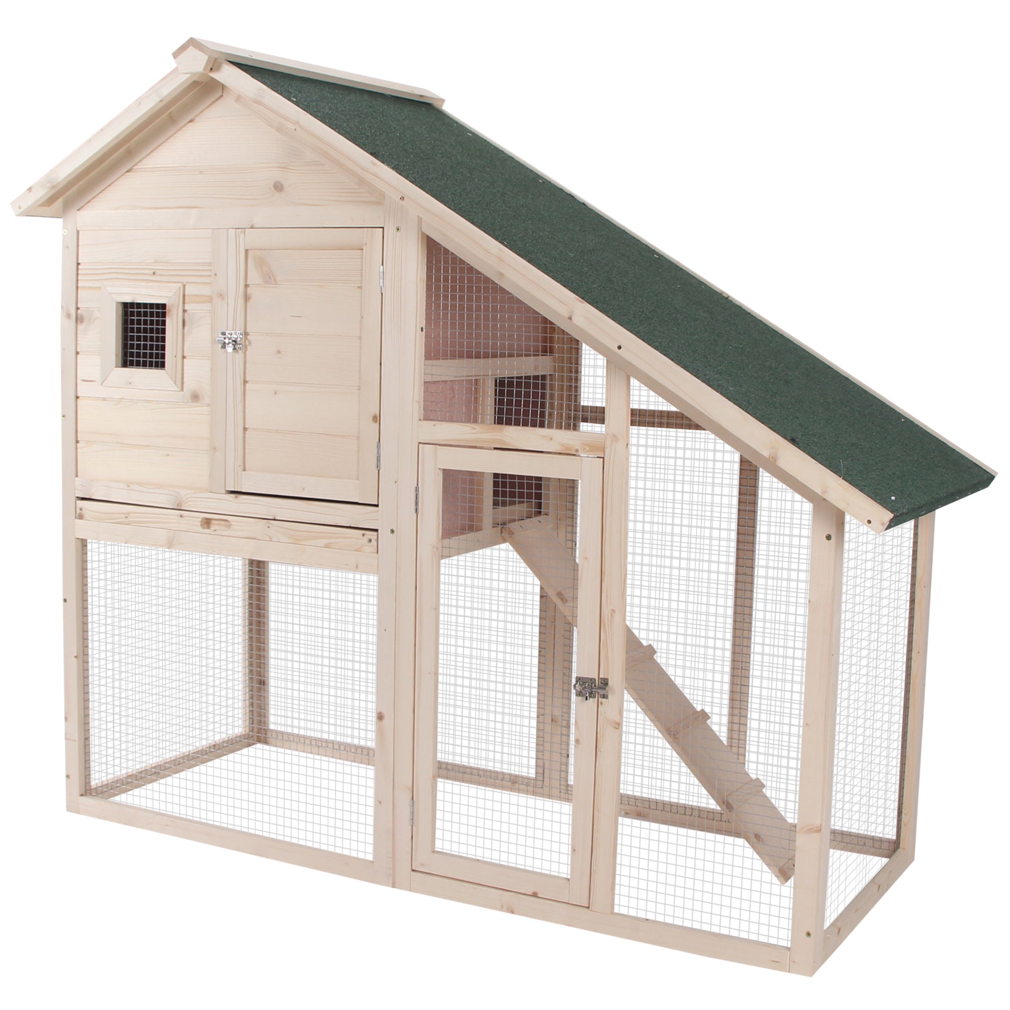 55" L 2-Tier Wooden Rabbit Hutch Bunny Cage