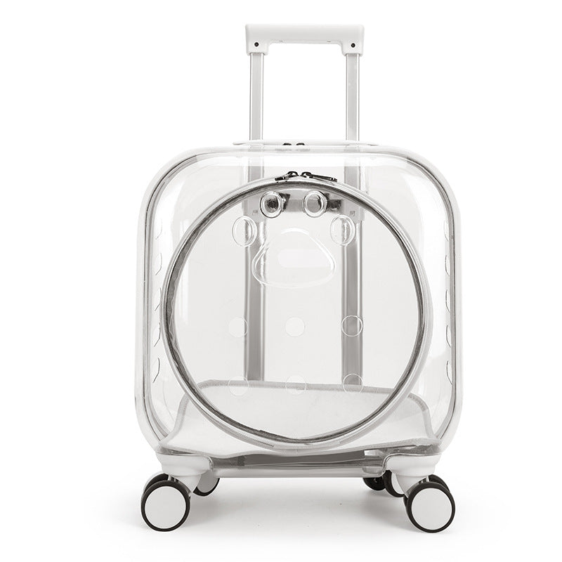Transparent Portable Outdoor Mute Dogs And Cats Trolley Case Space Capsule