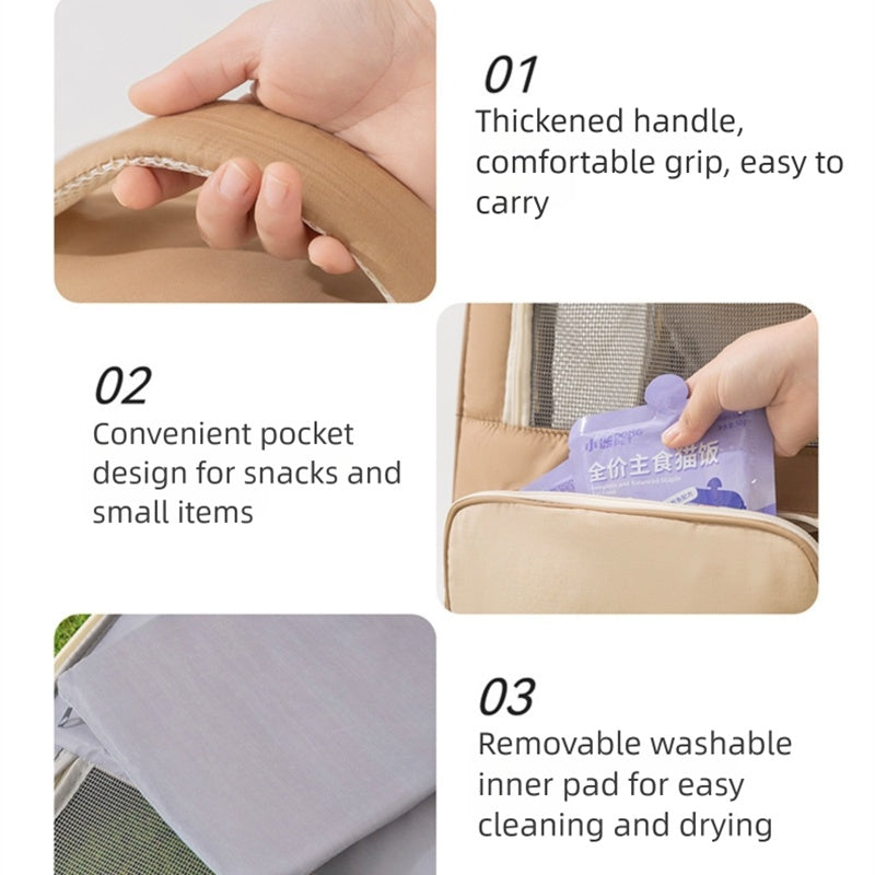 Breathable Pet Carrier Backpack, Warm & Comfortable Cat Dog Travel Backpack With Mesh Window