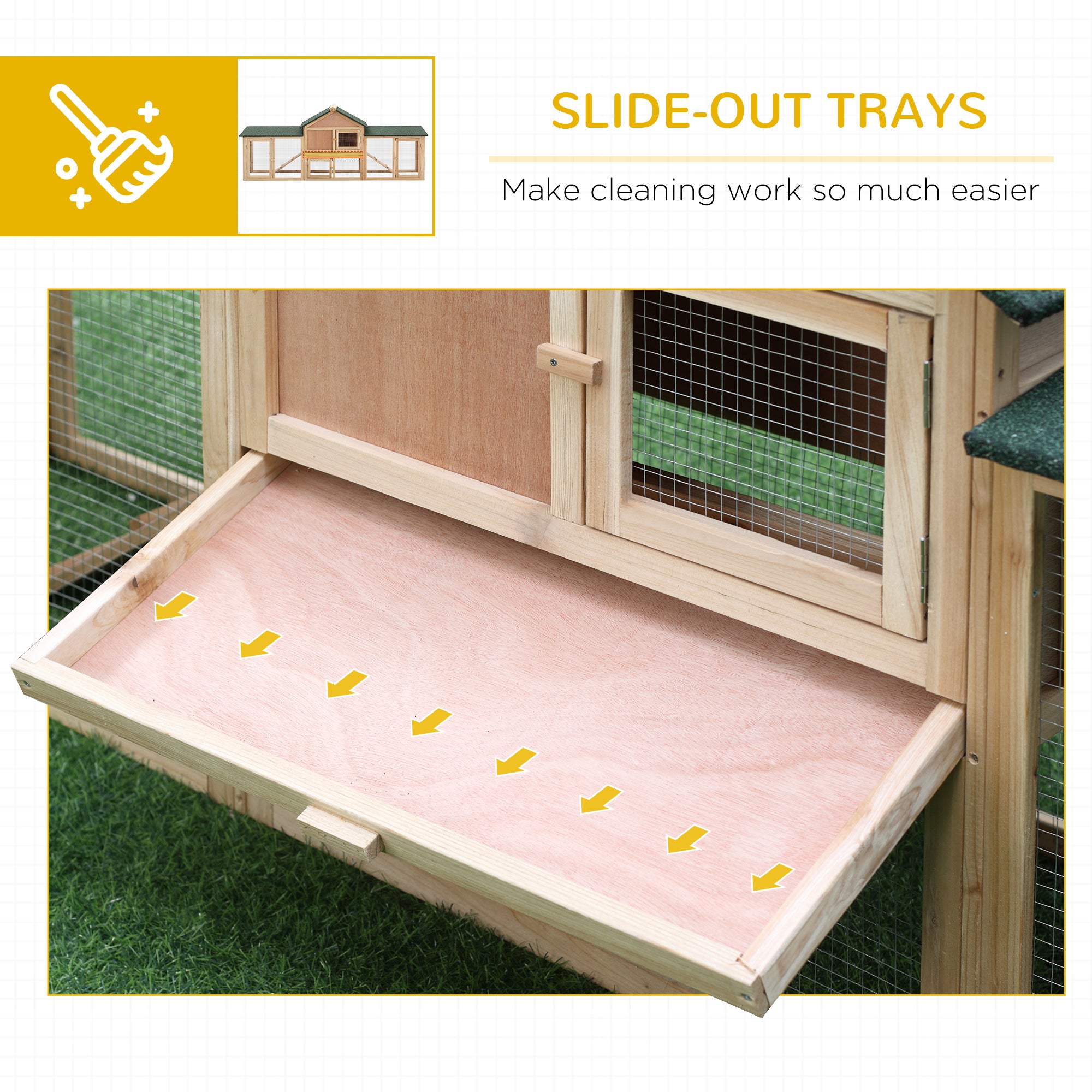 Rabbit Cage Outdoor, Rabbit House 83" 2 Story Deluxe XL Wooden Rabbit Hutch Big Bunny Cage w/ Ladder and Run