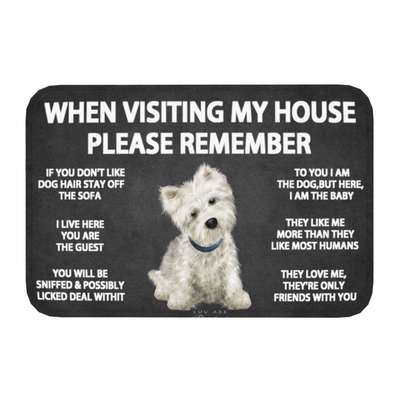 Please Remember Shih Tzu Dogs House Rules Doormat Mat Anti-S