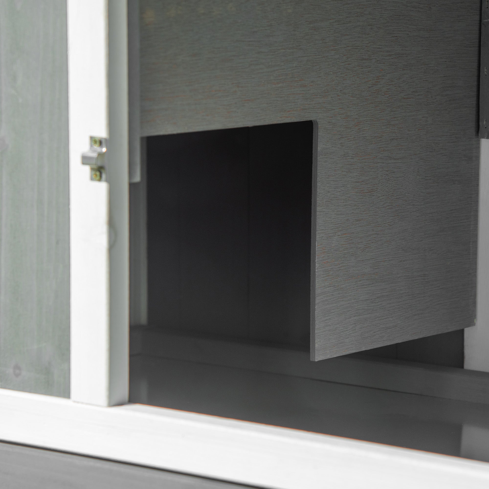 Wooden Rabbit Hutch with Run, Tray, Ramp for 1-3 Rabbits, Guinea Pigs, White