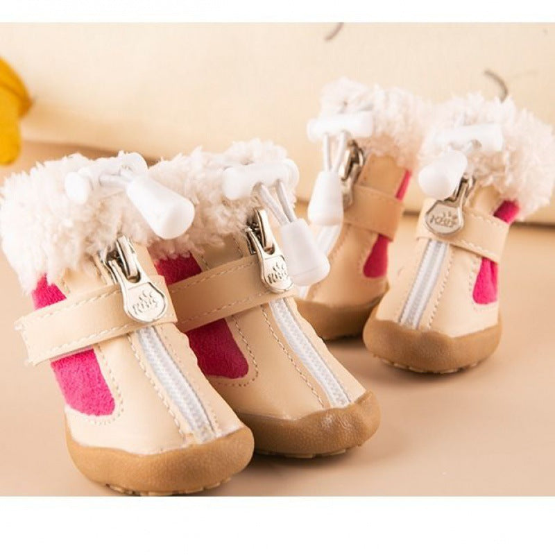 Dog Shoes Pet Winter Fleece Lining Shoes