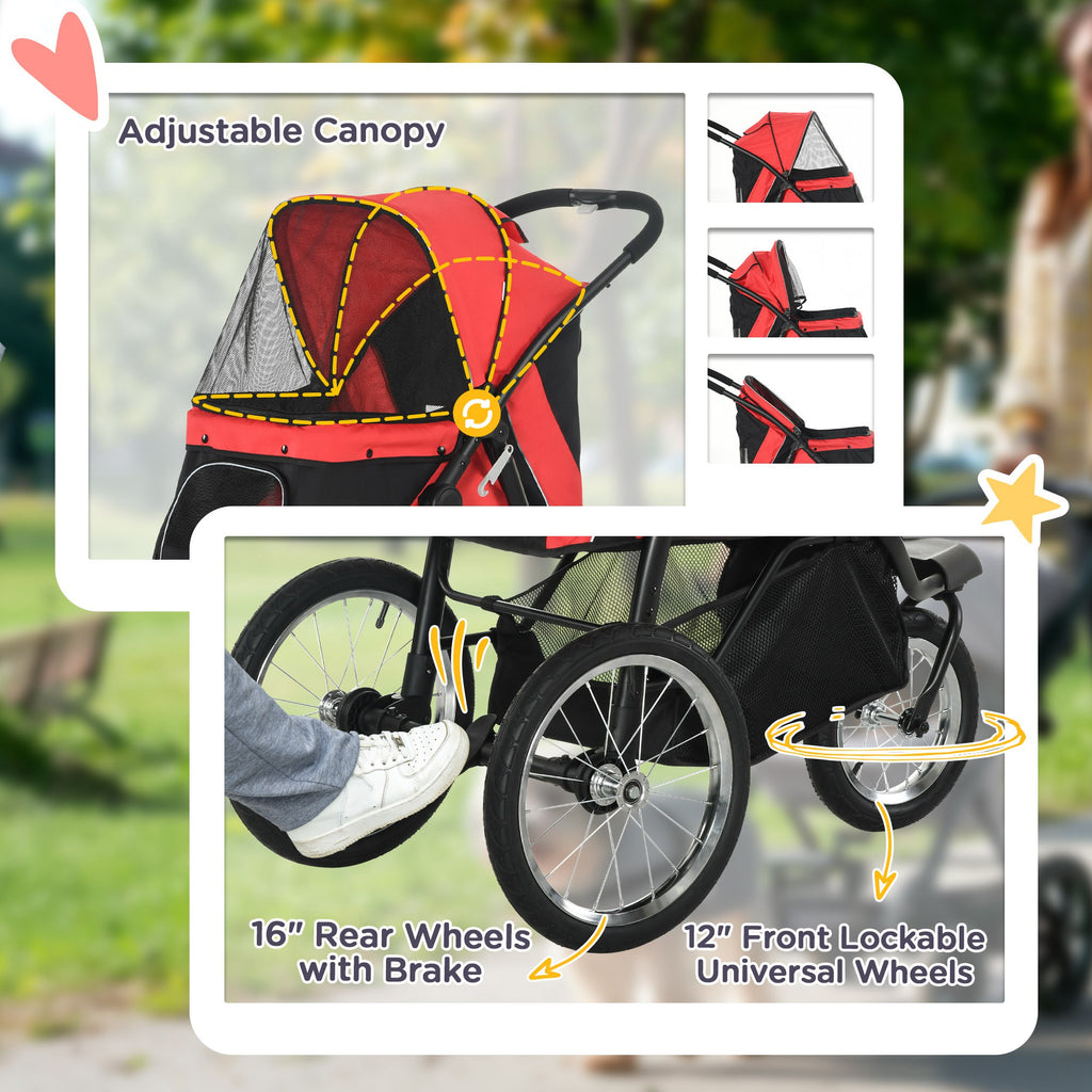 Pet Stroller for Small Dogs and Medium Dogs with Adjustable Canopy