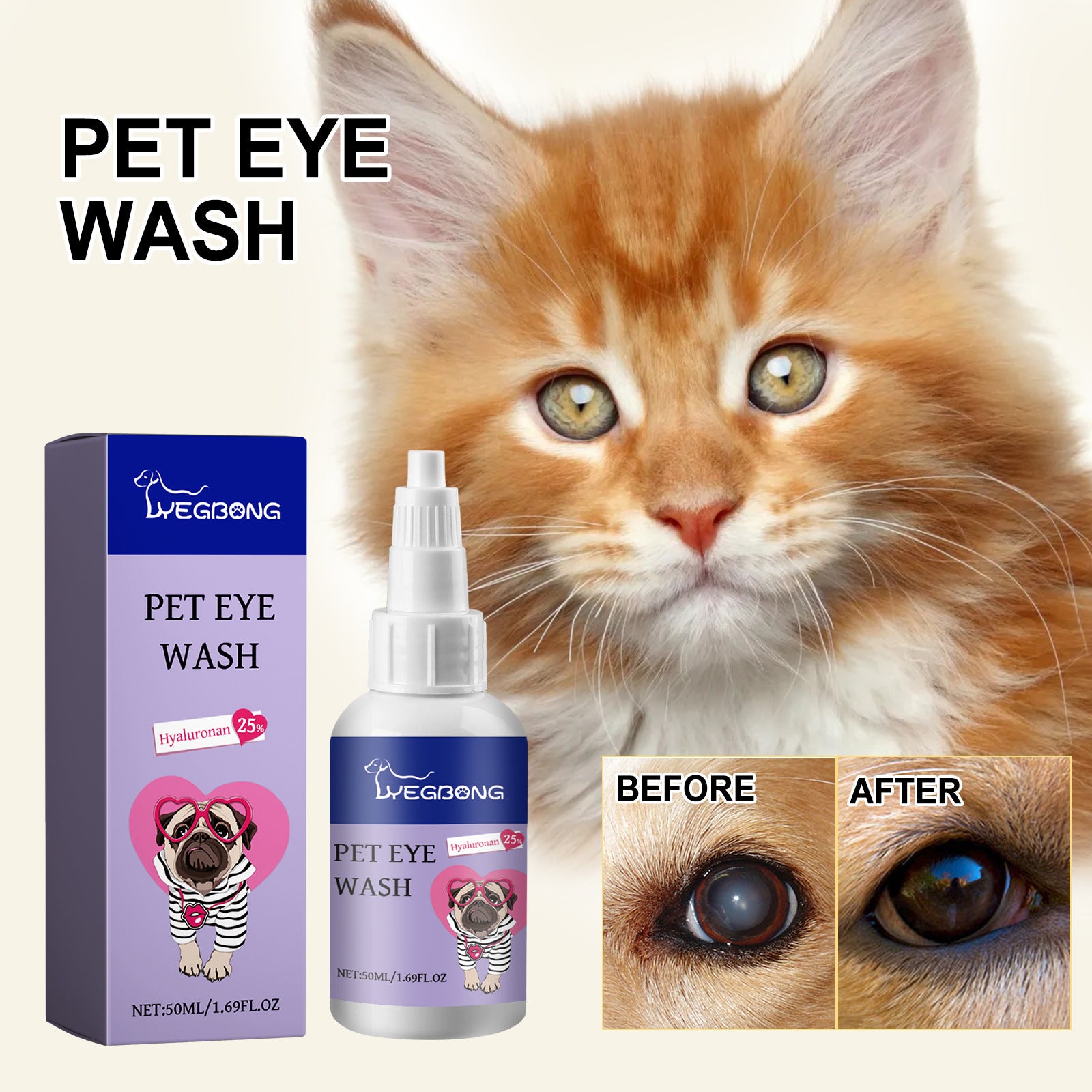 Pet Eye Drops Dogs And Cats Eye Care Remove Dry Red Eye Mite Odor
