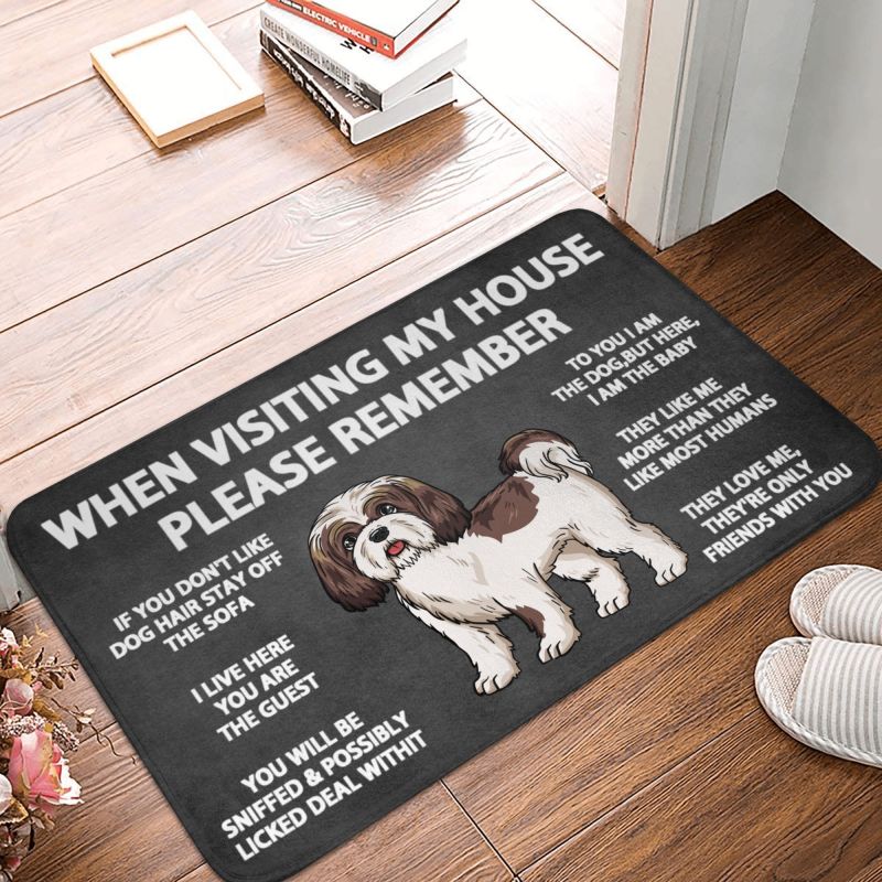 Please Remember Shih Tzu Dogs House Rules Doormat Mat Anti-S