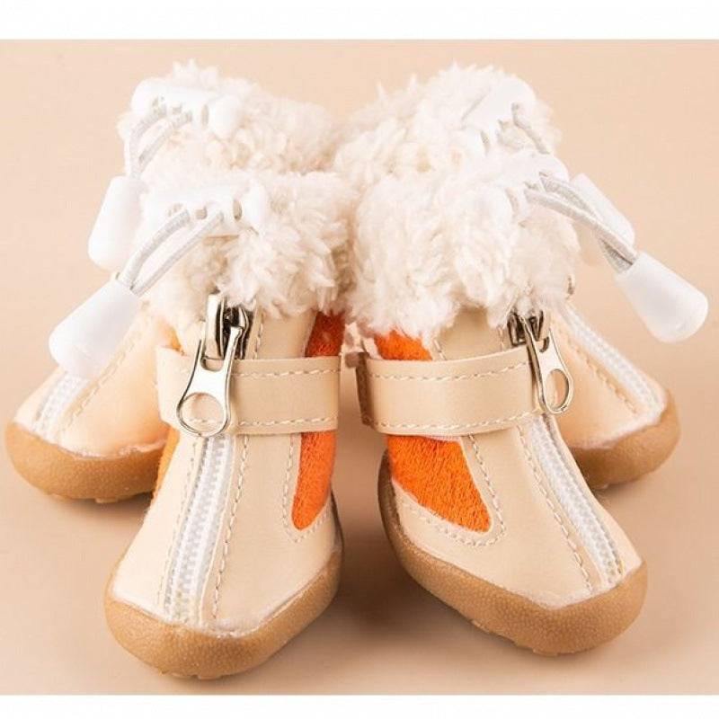 Dog Shoes Pet Winter Fleece Lining Shoes