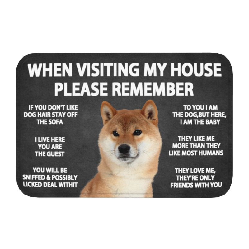 Please Remember Shih Tzu Dogs House Rules Doormat Mat Anti-S