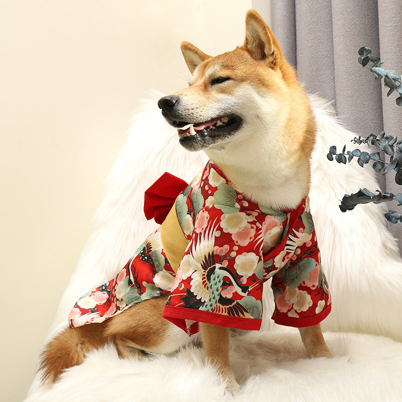 Shiba Inu Dog Clothes Kimono Japanese Cat Cute Small And Medium-sized Dogs Han Clothes Tang Suit