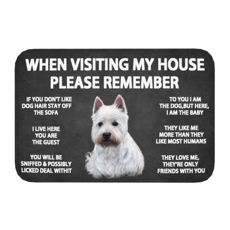 Please Remember Shih Tzu Dogs House Rules Doormat Mat Anti-S