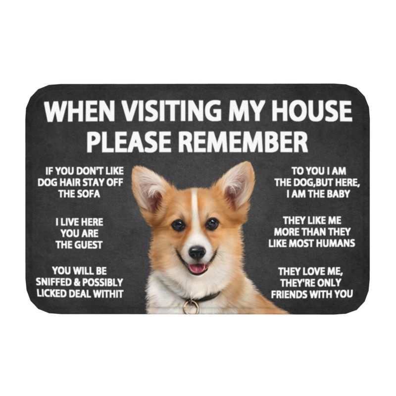 Please Remember Shih Tzu Dogs House Rules Doormat Mat Anti-S