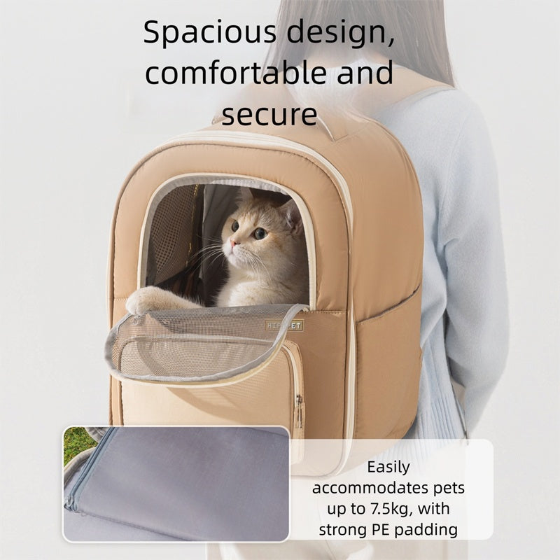 Breathable Pet Carrier Backpack, Warm & Comfortable Cat Dog Travel Backpack With Mesh Window