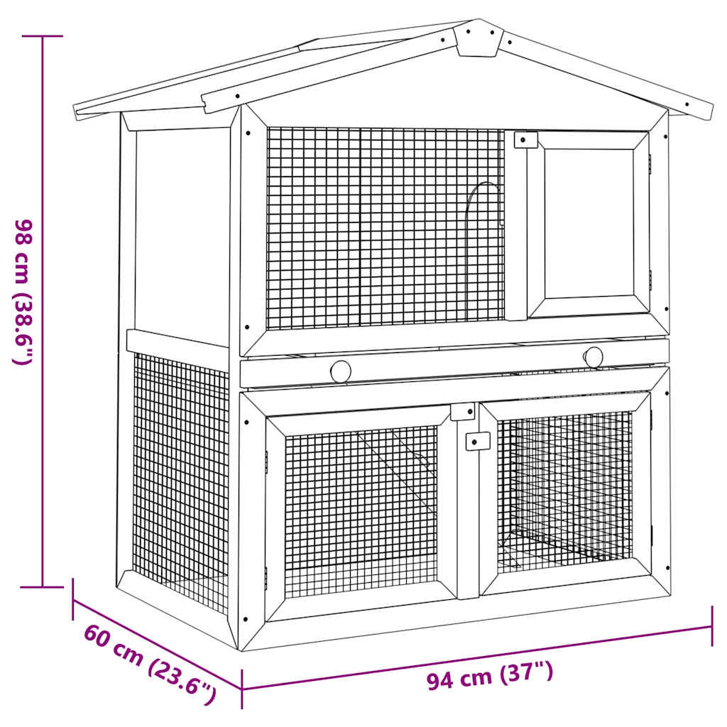 Rabbit hutch, small animal house, rabbit hutch with 3 doors,   rabbit hutch 3