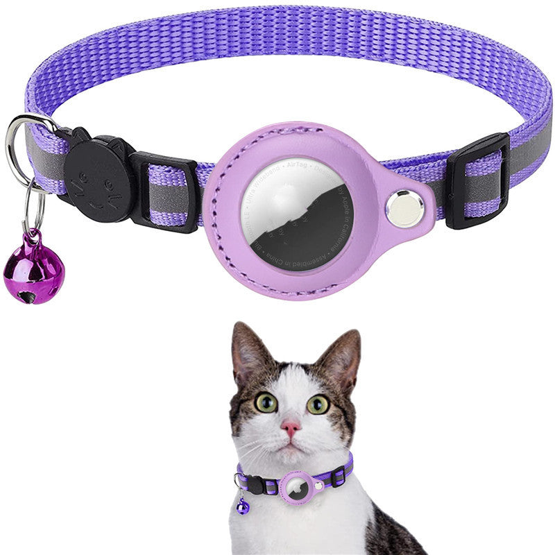 Reflective Dog Collar with AirTag Holder - Waterproof & Durable